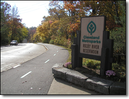 The entrance to Rocky River Reservation